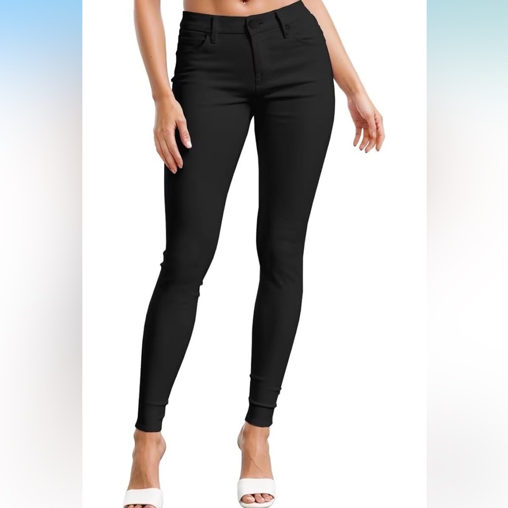 Hybrid & Company Womens Hyper Ultra Stretch Comfy Skinny Leg Pants BLACK M NWT - Picture 2 of 6